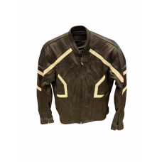 Женская кож. куртка из коровьей кожи, CE-1170 черно - белый 2XL