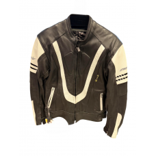 Женская кож. куртка из коровьей кожи, CE-1171 черно - белый XL