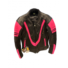 Женская кож. куртка из коровьей кожи, CE-1170 черно - белый L