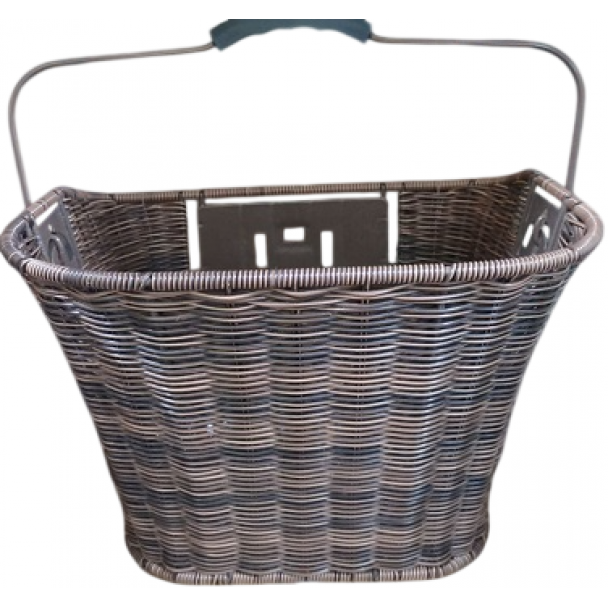 Корзина передняя быстосъемная на руль,плетеная коричневая 34*25*25 напрямую от производителя МотоВелоЗавод