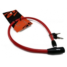 Замок велосипедный А1, 8*650 мм, с ключом,красный, GD11-935